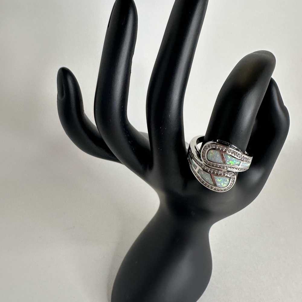 Silver and Opal Women's Ring